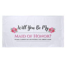 Stylish Personalised Bridal Party Gift Maid of Honor Watercolor Rose Floral Wedding Beach Travel Towel Custom Bridesmaid Towels 2024 - buy cheap