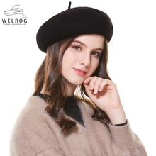 WELROG High Quality Wool Women Knit Beret Winter Warm Female British Style Lady Painter Bonnet Hats Solid Color Beanie Hat 2024 - buy cheap