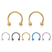 B09 Titanium Labret Nose Rings 316L Stainless Steel Body Jewelry IP Plating No Fade Allergy Free 6MM 8MM 10MM 2024 - buy cheap