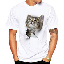 SWENEARO Men's T-shirts Summer short sleeve 3D Cute Cat Print Animal t shirt Men white Casual brand Cotton men tee shirt 4XL 2024 - buy cheap