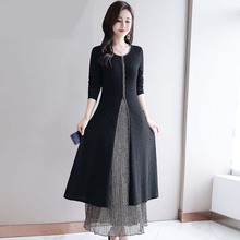 2018 New Autumn And Winter Temperament Vintage Dress Women Long-sleeved Female Vestidos Solid Plus Size Femme Dresses 2024 - buy cheap