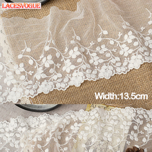 19Yards Wide Mesh Cotton Embroidery Lace Ribbon Dress Decoration DIY Garment Material Needlework Sewing Accessories 809 2024 - buy cheap