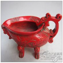 Elaborate Chinese Antique collection Artificial Red Coral Resin Wine Cup 2024 - buy cheap