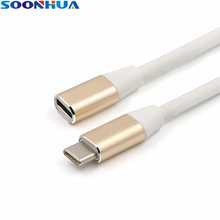 SOONHUA-Cable de extensión USB tipo C, carcasa de PVC, 1M, 3,1, Cable de vídeo y datos, terminales de 24 Pines, conector de Cable extensor 2024 - compra barato
