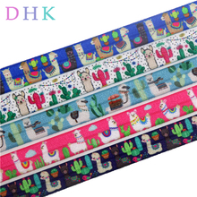DHK-cinta elástica plegable con estampado de cactus de Alpaca y México, para el pelo Diadema con lazo, 10 yardas, 5/8 pulgadas, OEM, B1725 2024 - compra barato
