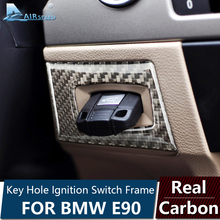 AIRSPEED for BMW E90 Accessories 05-12 for BMW E90 Sticker for BMW E90 Carbon Fiber Interior Trim Key Hole Ignition Switch Frame 2024 - buy cheap
