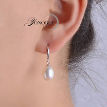 Real natural pearl earrings for women 925 silver white freshwater pearl drop earring 2024 - buy cheap