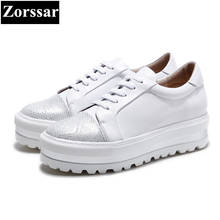 {Zorssar} 2018 Fashion Genuine leather Womens Flats platform shoes Casual women sneakers shoes leisure woman Small White shoes 2024 - buy cheap