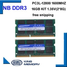 KEMBONA free shipping best price sodimm laptop ram DDR3 16GB(kit of 2pcs ddr3 8gb) 1.35 v PC3L-12800 204pin ram memory 2024 - buy cheap