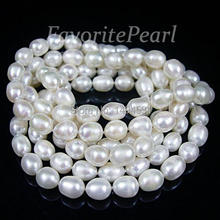 Pearl Necklace - 46 Inches 7.5-8.0mm x 9.0-10mm AA White Long Pearl Necklace - Wholesale Jewelry Free Shipping 2024 - buy cheap
