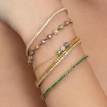Pulseira colorida de pingente de flor cz, bracelete com corrente de flor, design bonito de moda feminina, joias para mulheres 2024 - compre barato