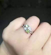 Anel de prata esterlina s925 natural verde, anel de olivina elegante e estiloso, de energia quadrada, joia de presente para mulheres e meninas 2024 - compre barato