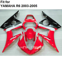 Kit de carroçaria para yamaha yzf r6 2003 2004 2005 vermelho preto peças da motocicleta carenagens kit yzfr6 03 04 05 bc08 2024 - compre barato