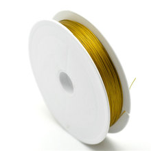 DoreenBeads-Cuentas de alambre de Color dorado para fabricación de joyas, 1 rollo de 80M, 0,45mm, para DIY, accesorios de alambre 2024 - compra barato