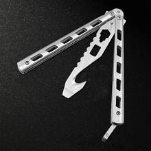 Stainless Steel Practice ButterflyTraining Knife Trainer Folding Knife Dull Tool knife butterfly in knife with can opener tool 2024 - buy cheap