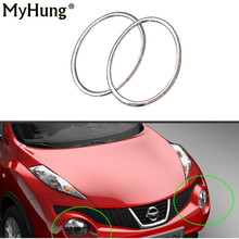 Car Styling Head Lamp Front Bumper Headlight Ring Trim Cover For Nissan Juke 2010-2014 Abs Chrome Auto Accessories 2pcs per set 2024 - buy cheap