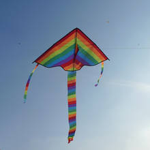 Colorful Rainbow Kite Long Tail Nylon Outdoor Kites Flying Toys For Children Kid Kite With High Quality Kite Line воздушный змей 2024 - buy cheap