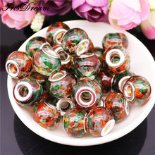 10Pcs New 16mm Big Size Flower Large Hole Spacer Glass Beads for DIY Jewelry Making Spacer Charms fit Pandora Bracelet Necklace 2024 - buy cheap