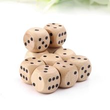 10pcs 6 Sided Wood Dice Cubes Round Corner Dice Party Kid Toys Game Tools 14*14*14mm Entertainment Digital Dice 2024 - buy cheap