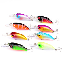 8PCS Mix color Fishing Bass Fish Floating Minnow Crankbaits lure hook baits 7cm/9g Free shipping 2024 - buy cheap