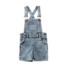 Kids Baby Boys Girls Denim Bib Pants Overalls Jean Outfits Sleeveless Back Cross Denim Shorts Jumpsuit Outfits Summer Clothes 2024 - buy cheap