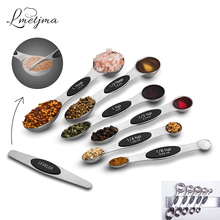 LMETJMA 7pcs/set Magnetic Measuring Spoons Set with Leveler Stainless Steel Double-Sided Measuring Spoons Set for Cooking Baking 2024 - buy cheap