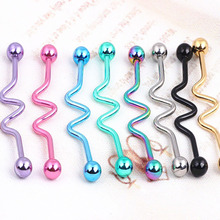 TIANCIFBYJS 14G Surgical Steel Anodized Industrial Barbell Earrings for Women Men Helix Piercings Cartilage Body Jewelry 100pcs 2024 - buy cheap