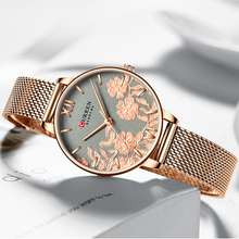CURREN-reloj de cuarzo con correa de acero inoxidable para mujer, accesorio de lujo de marca superior, color rosa, elegante, 9065 2024 - compra barato