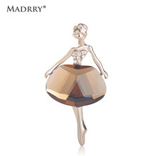 Madrry Элегантная Брошь с балериной стразы, украшение для одежды со стразами 2024 - купить недорого