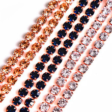 5 Yard/Lot Crystal Rhinestone Cup Chain Ss28 Plating Rose Gold Base Diy Jewelry Craft Apparel Sew On Crystal Trim Accessories 2024 - buy cheap