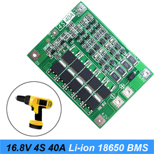 Placa de proteção para bateria de lítio 4S 40a 18650, placa de proteção pcb bms com equilíbrio para chave de fenda 14.8v 16.8v módulo de célula lipo 2024 - compre barato