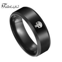 FairLadyHood 8mm Engraved Skull Rings 316L Stainless Steel Men Punk Style Rings For Man Jewelry Gifts 2024 - buy cheap