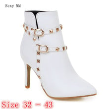 Spring Autumn High Heel Shoes Women Ankle Boots Woman Short Boots High Heels Small Plus Size 32 33 - 40 41 42 43 2024 - buy cheap