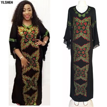 Dashiki-vestidos africanos para mujer, Túnica africana, ropa africana con mariposa de diamante, cola de pez delgada, vestido Bazin 2019 2024 - compra barato