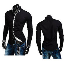 Fashion Men Luxury Casual Stylish Shirt Slim Fit Long Sleeve Solid Spring Summer Autumn Shirt 2024 - buy cheap