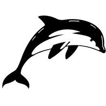 14.8*10.4CM Cute Animal Dolphin Fish Car Styling Fashion Accessories Decorative Window Stickers C6-0665 2024 - buy cheap