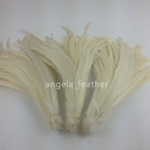 Free shipping 100pcs off White Loose Rooster Tail Feather 14-16inch/35-40cm Off White Chicken tail feather For Dress/Hats Trims 2024 - buy cheap