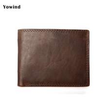 New 100% Genuine Leather Men Wallets Man Famous Small Short portomonee with Coin Zipper Mini Male Purses Card Holder Walet 2024 - buy cheap