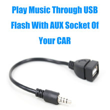 USB Aux кабель, разъем 3,5 мм AUX аудио разъем к USB 2,0 OTG адаптер конвертер для MP3 колонки USB флэш-накопитель аксессуары 2024 - купить недорого