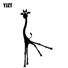 Yjzt adesivo com estampa de desenhos animados e girafa 9.5cm * 16.9cm para porta de carro decoração de vinil decalque preto/prata embutido 2024 - compre barato