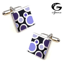 iGame Factory Supply Cuff Buttons Purple Color Enamel Water Drop Design Quality Brass Material Free Shipping 2024 - buy cheap