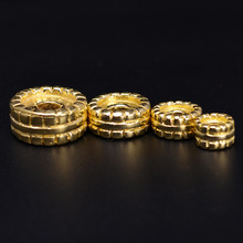 Contas de espaçador redondo de metal, contas planas de metal em bronze bruto, acessórios de joias diy com 10 peças 6mm 8mm 10mm 12mm 2024 - compre barato