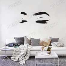 Long Eyelashes Beauty Salon Eyebrows Wall Stickers for Beauty Shop Living Room Background Art Decor Vinyl Wallpaper Murals TA294 2024 - buy cheap