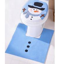 Christmas Snowman Bathroom Mat Set Toilet Seat Cover Anti-Slip Toilet Rug for Home Decoration Bath Mat Toilet Carpet 2024 - buy cheap