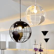 Globe Earth Iron Pendant Lamp Light Shade  Black White for Kitchen Island Dining Room Restaurant Decoration suspension luminaire 2024 - buy cheap
