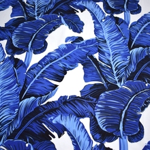 Ширина 140 см Сапфировая синяя Банановая листья реактивная печать и окрашивание ткань из чистого хлопка для платья тканевые ткани DIY 2024 - купить недорого