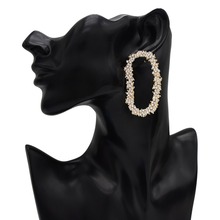 Rhinestone Statement Earrings for Women Big Geometric Crystal Drop Earrings Bridal Dangling Wedding Party Jewelry pendientes 2024 - buy cheap