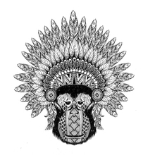 Индийская обезьяна, водостойкие Временные татуировки, мужские животные, наклейки-татуировки, татуировки, временные женские татуировки 2024 - купить недорого