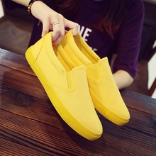 Candy Color canvas shoes  New Spring Summer Yellow breathable boys Slip-On low to help mens casual girls shoes eur35-44 2024 - buy cheap