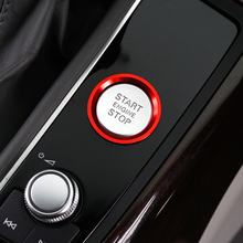 Автомобильный стартовый стоп двигатель круглая кнопка кольцо отделка наклейка подходит для Audi A4 A5 B9 2017 2018 A6 A7 C7 2011-2017 Q5 8R 2009-2017 2024 - купить недорого